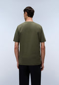 Napapijri Kurzärmeliges Jersey-T-Shirt Badge Grün Olive Night Herren - 4