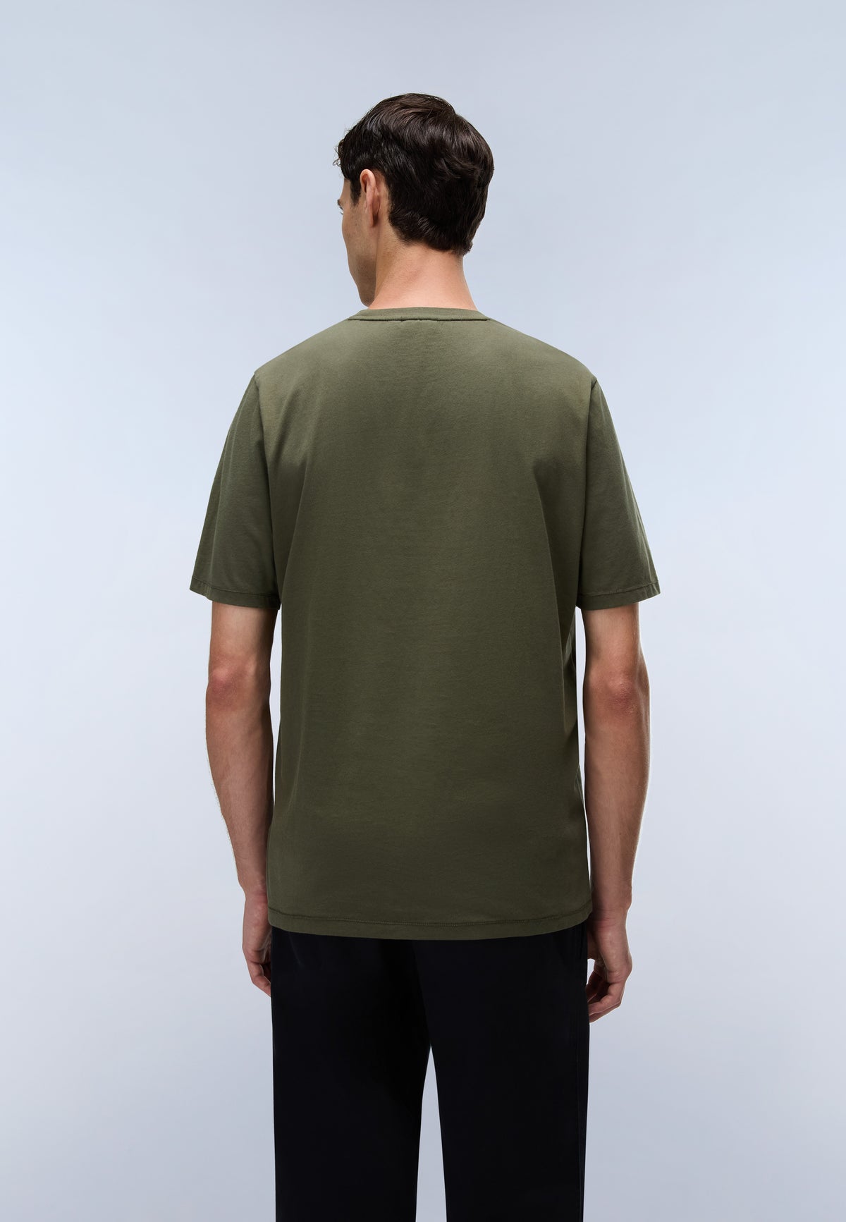 Napapijri Kurzärmeliges Jersey-T-Shirt Badge Grün Olive Night Herren - 4