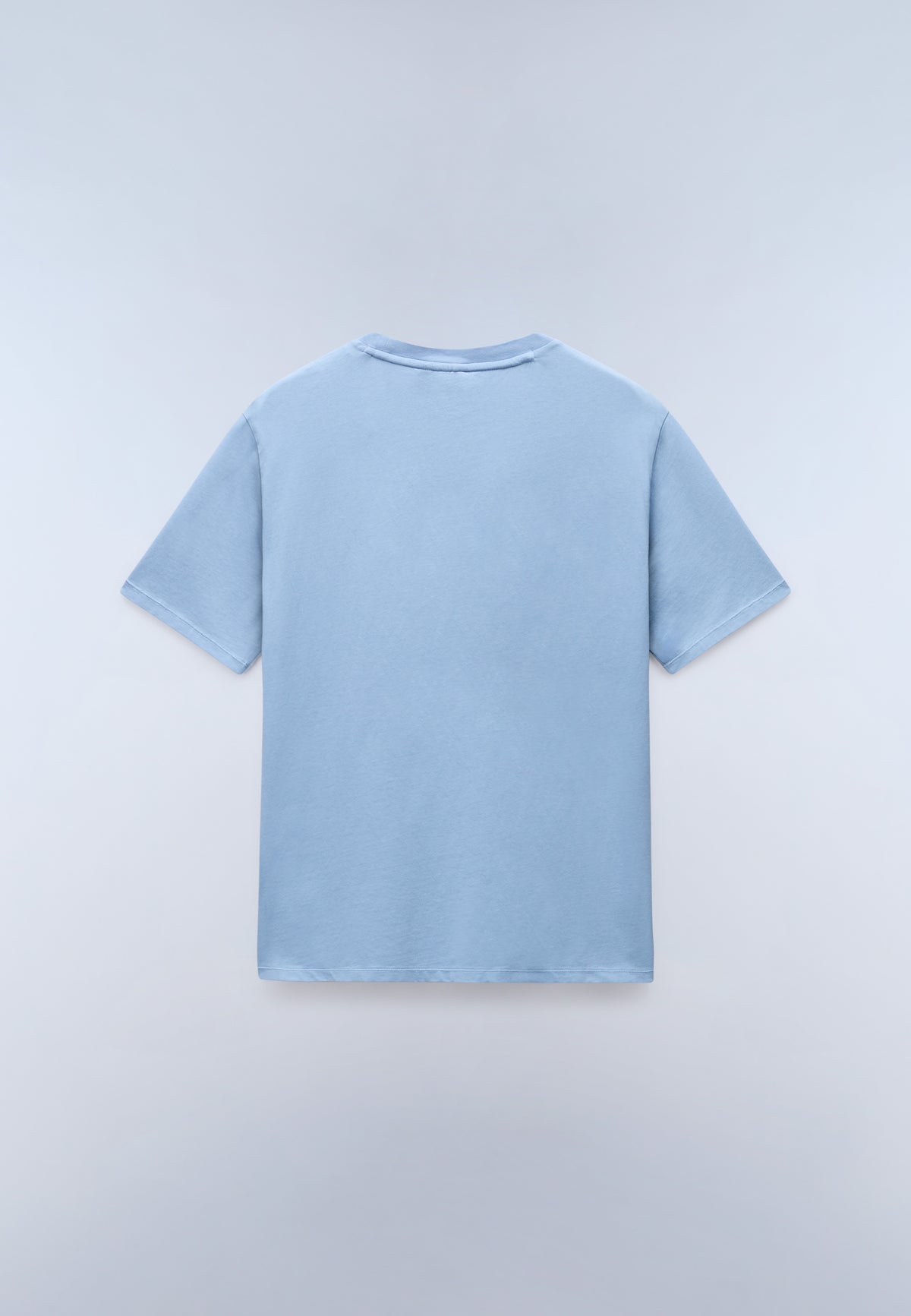 T-Shirt à Manches Courtes en Jersey Badge Bleu Denim - 5