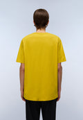 T-Shirt à Manches Courtes en Jersey Badge Jaune Gold - 4