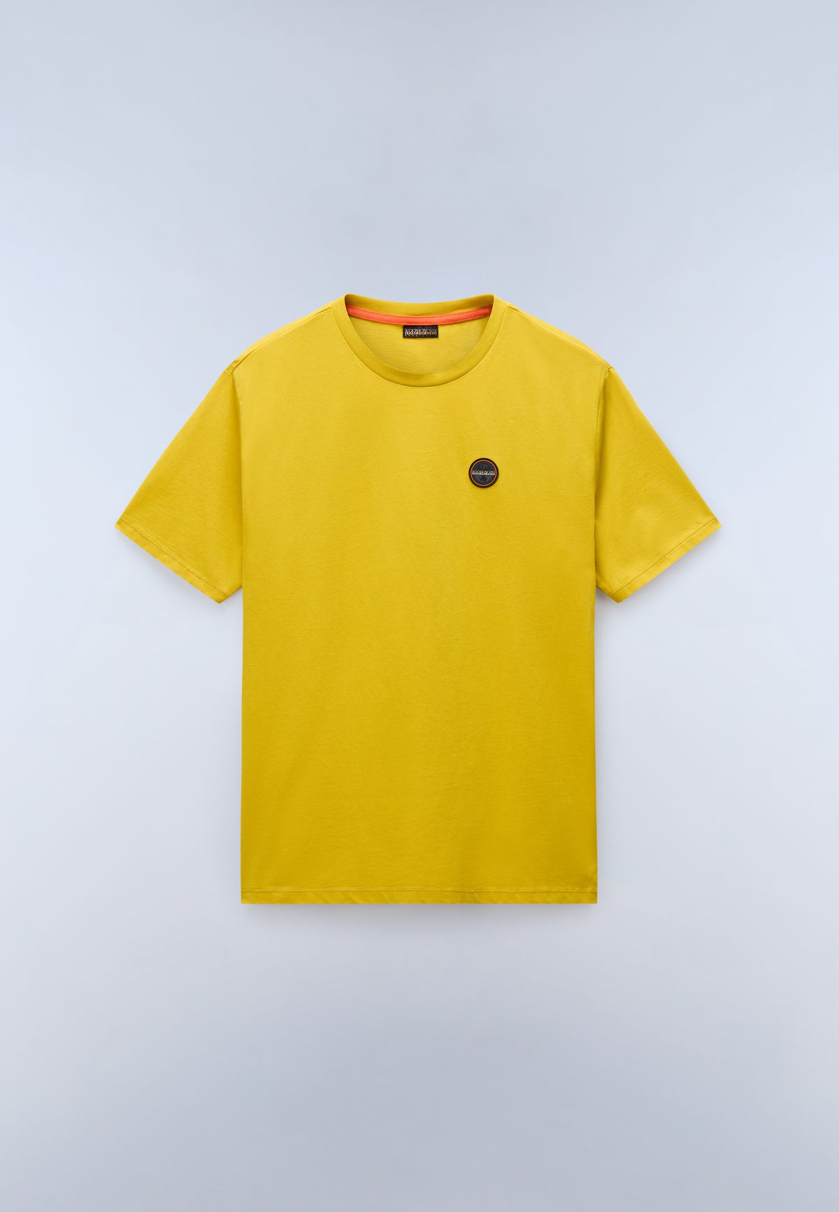 T-Shirt à Manches Courtes en Jersey Badge Jaune Gold - 1