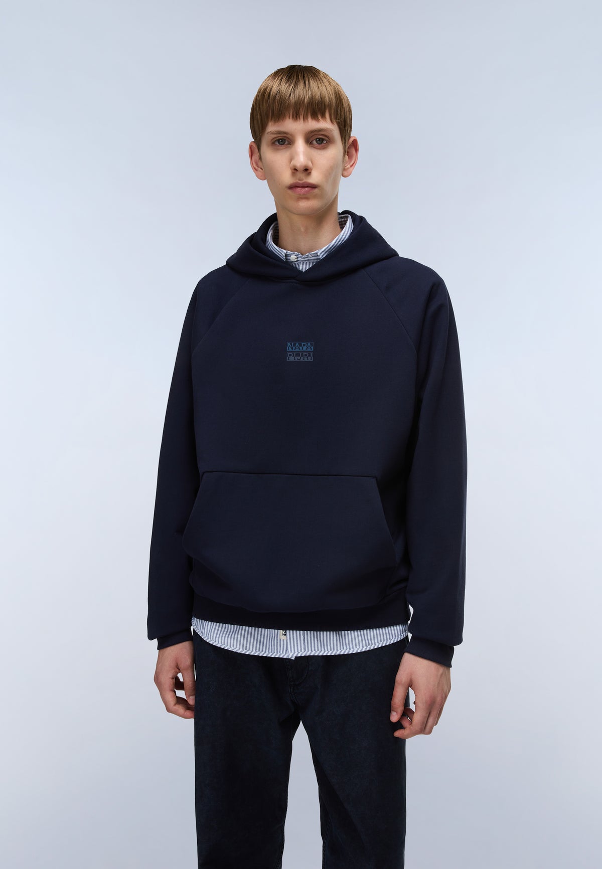 Elevated Logo French Terry Hoodie Dark Blue - 4