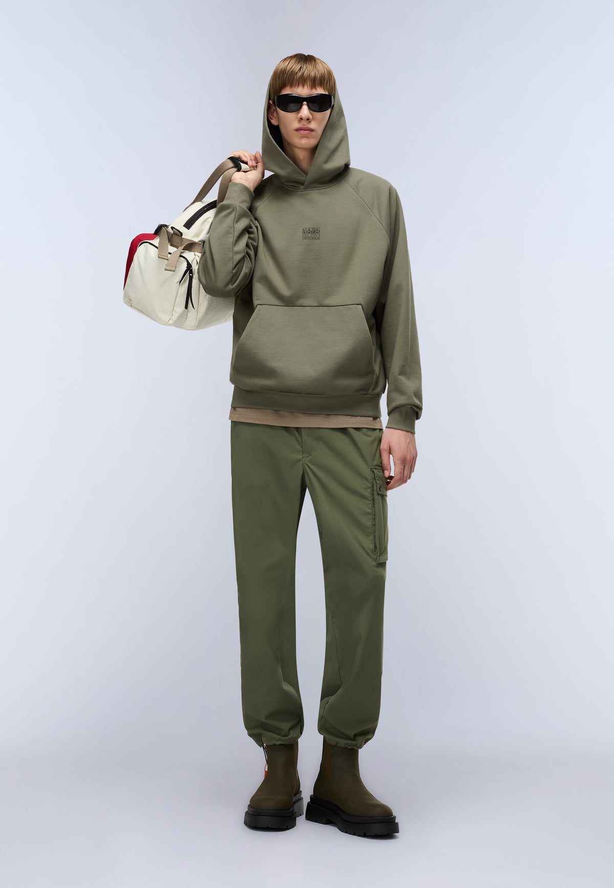 Elevated Logo French Terry Hoodie Green Tea Leaf - 3