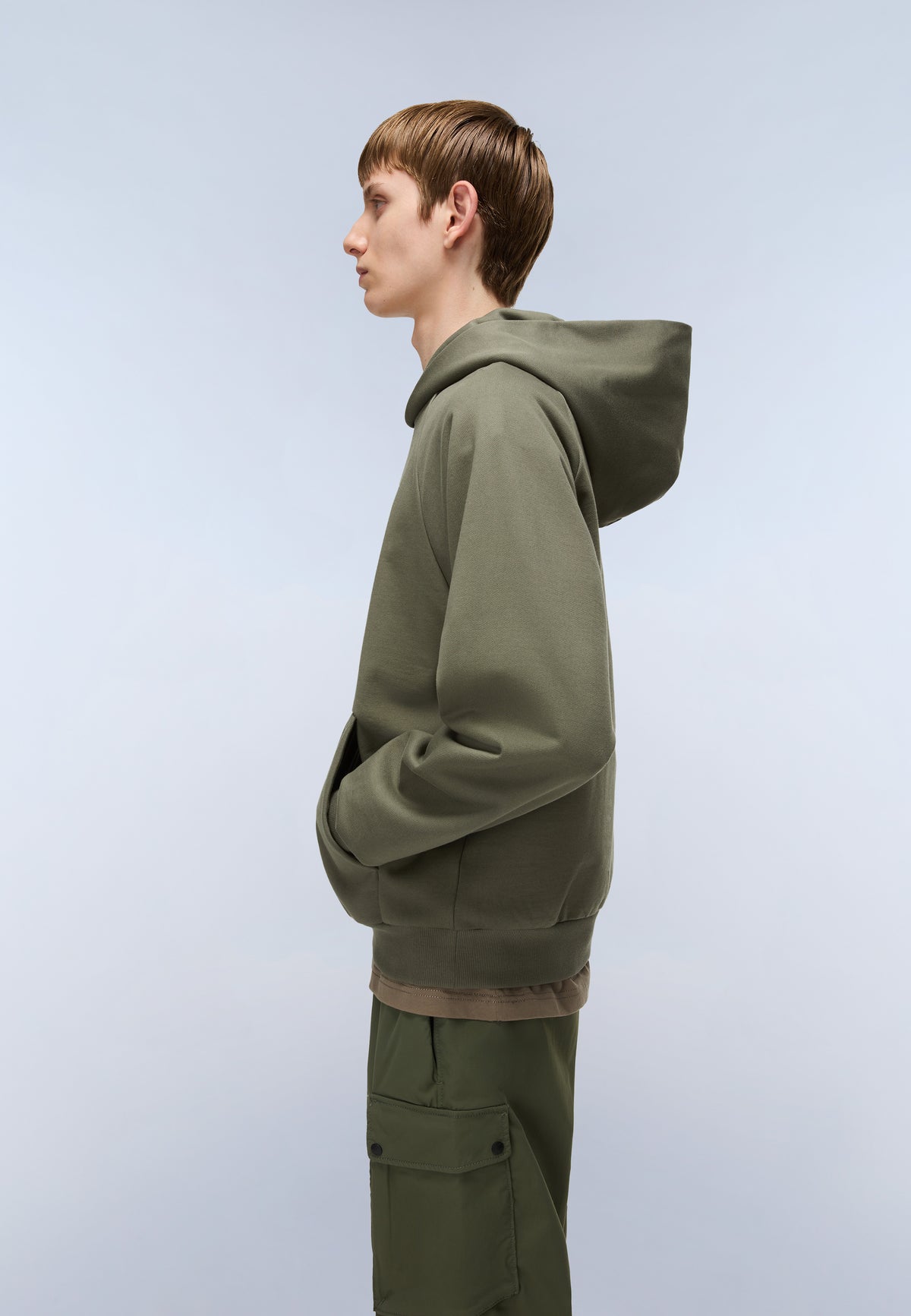 Elevated Logo French Terry Hoodie Green Tea Leaf - 5