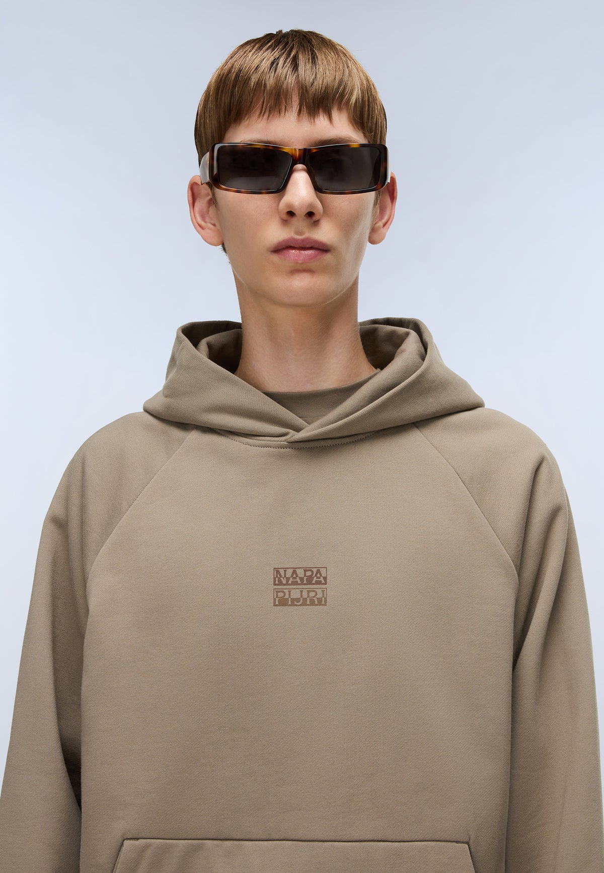 Elevated Logo French Terry Hoodie Beige - 2