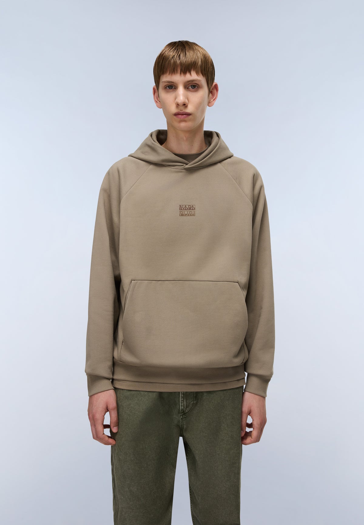 Elevated Logo French Terry Hoodie Beige - 4