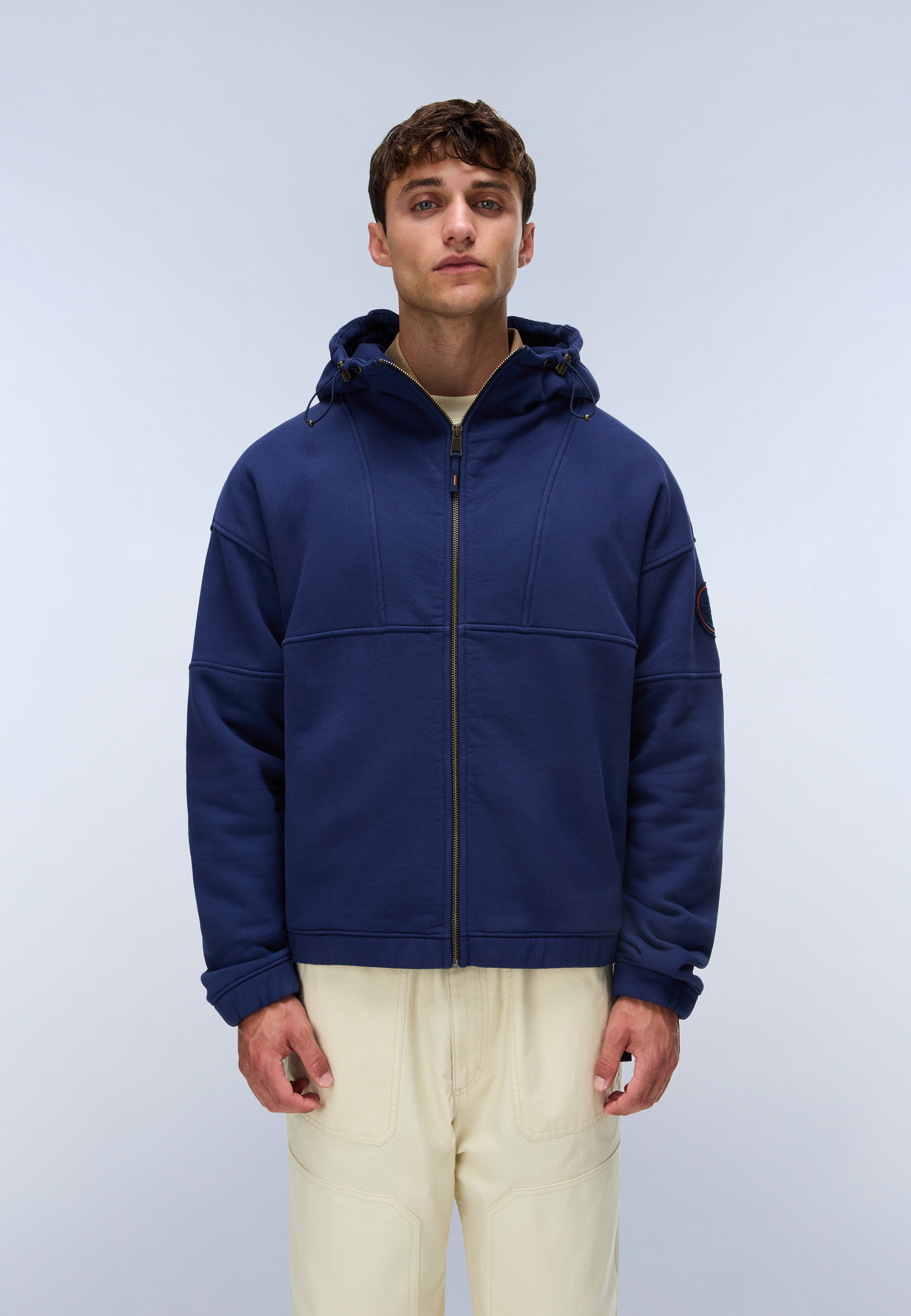 Napapijri Bloom Full-Zip Hoodie Men Blue Academy