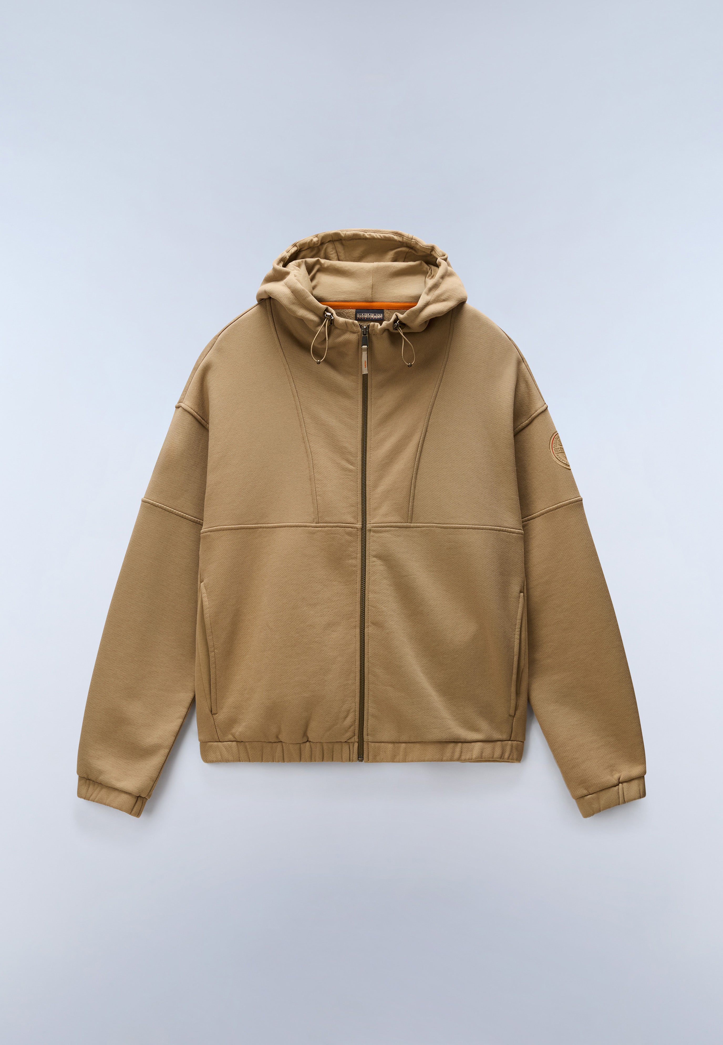 Napapijri Bloom Full-Zip Hoodie Men Beige Petrified Oak