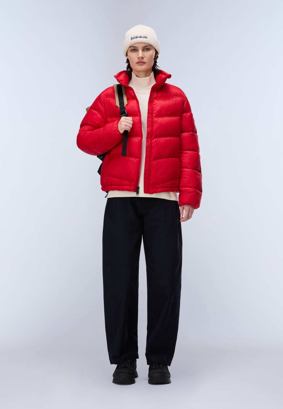 Ega Stand Puffer Jacket Red - 3
