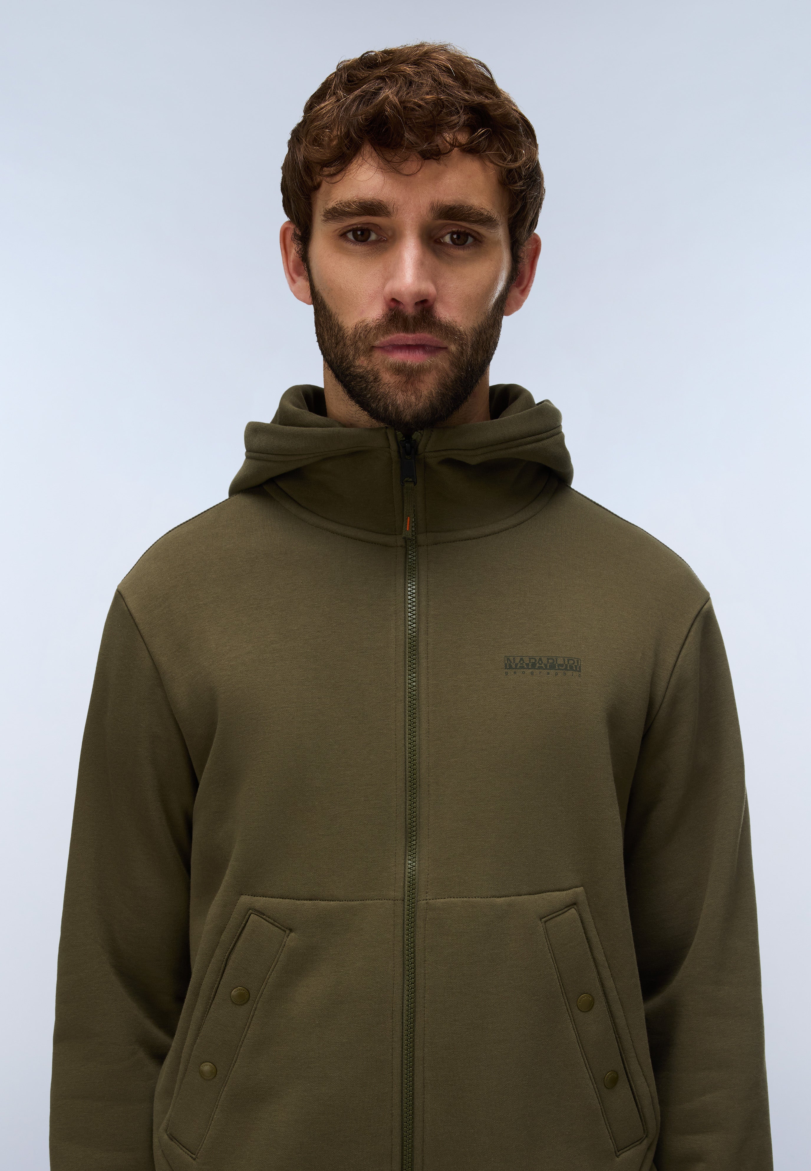 Napapijri Yourte Full-Zip Hoodie Men Green Olive Night