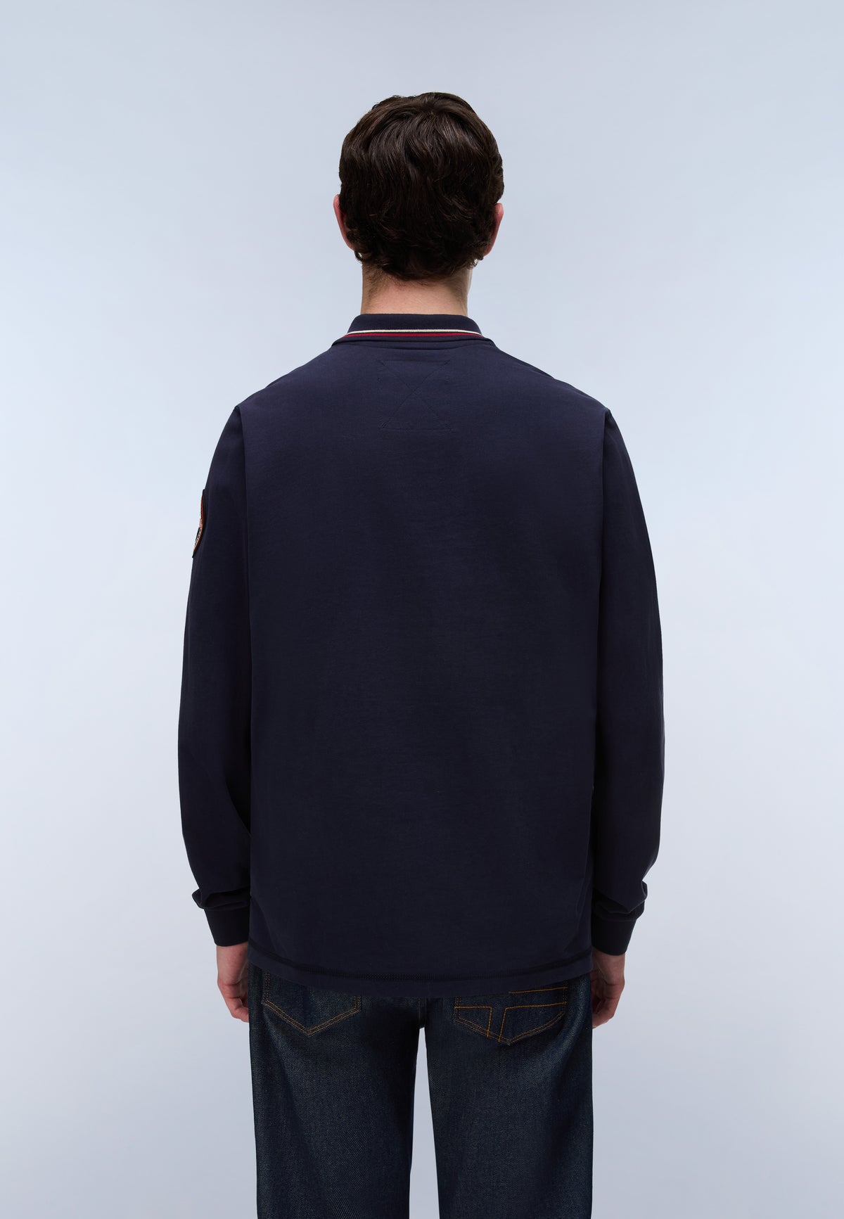 Archive Jersey Long-Sleeve Polo Shirt Dark Blue - 5