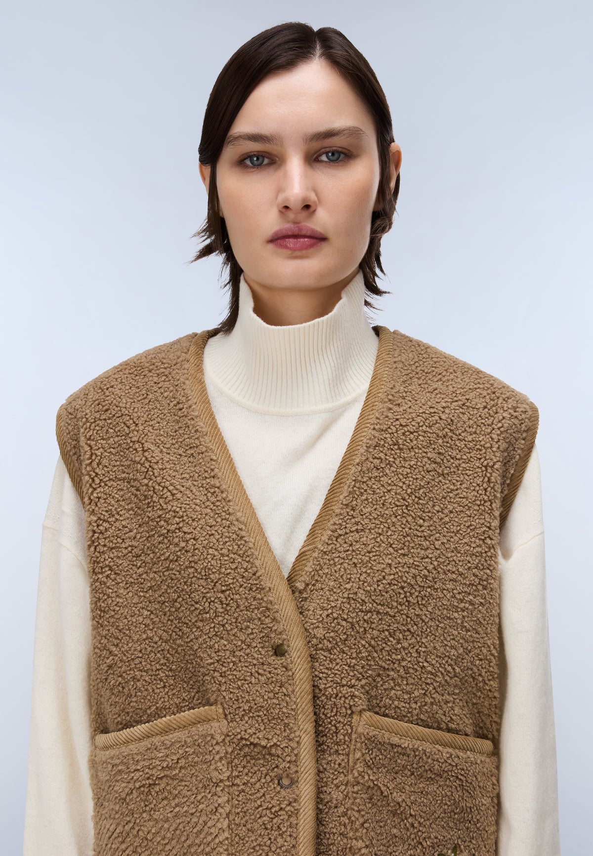 Bloom Vest Fleece Beige Petrified Oak - 2
