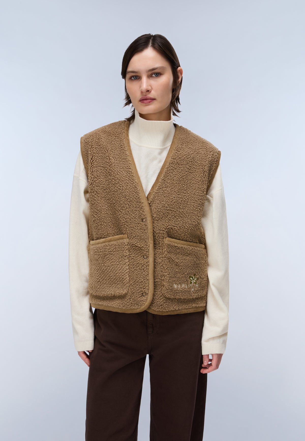 Bloom Vest Fleece Beige Petrified Oak - 4