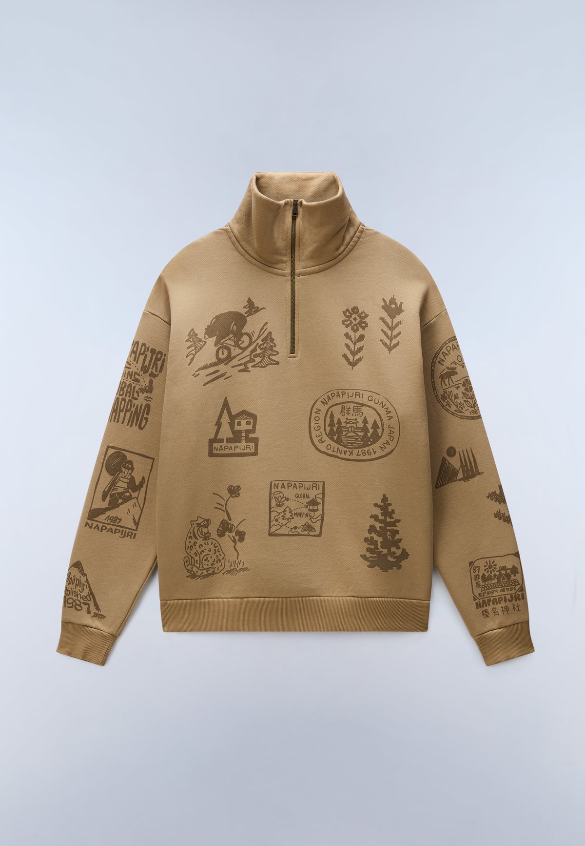 Felpa con Mezza Zip Tenri  - 1
