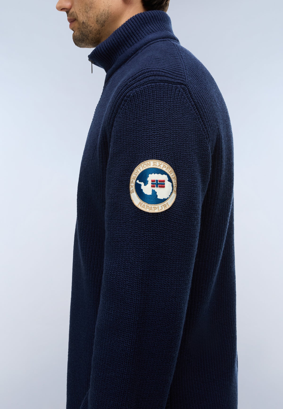 Napapijri Archive Knit Half-Zip Jumper Dark Blue Men - 6
