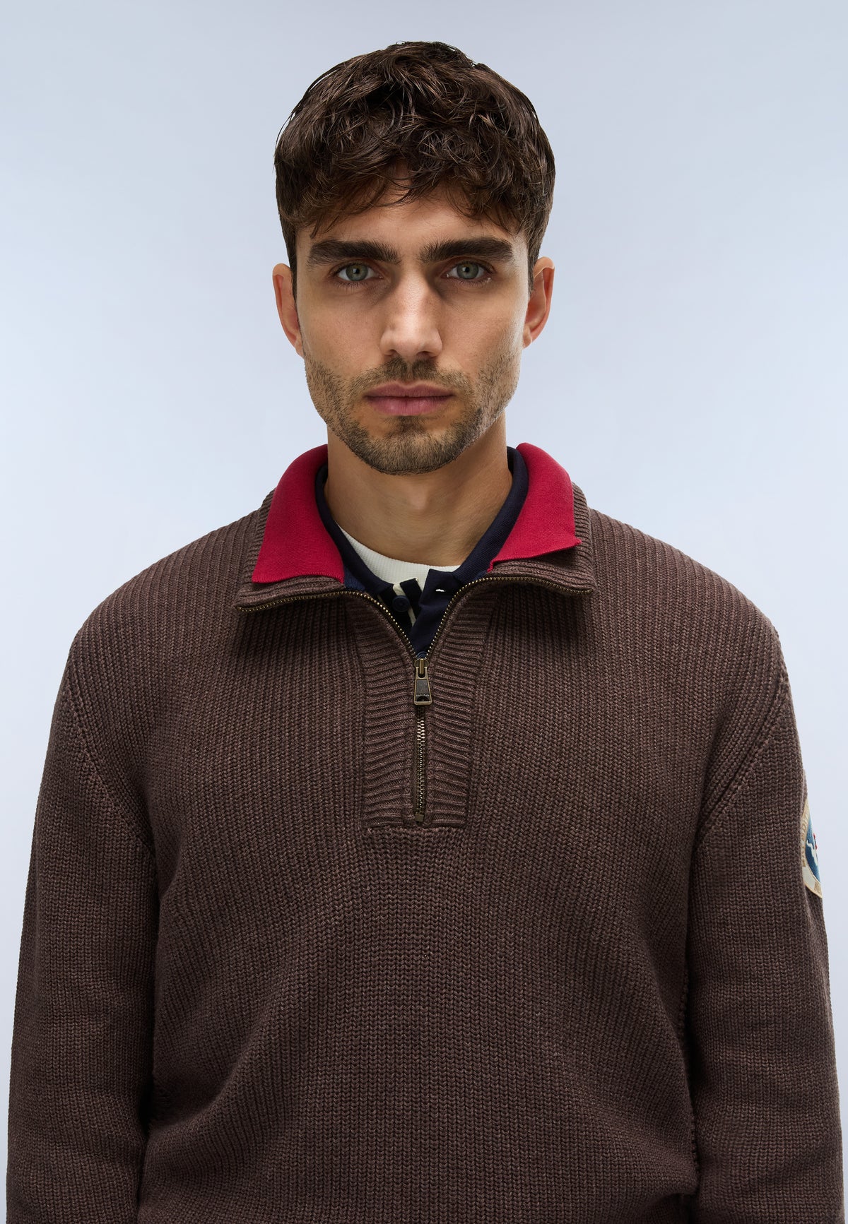 Napapijri Maglione a Mezza Zip Archive Marrone testa di moro Uomo - 2