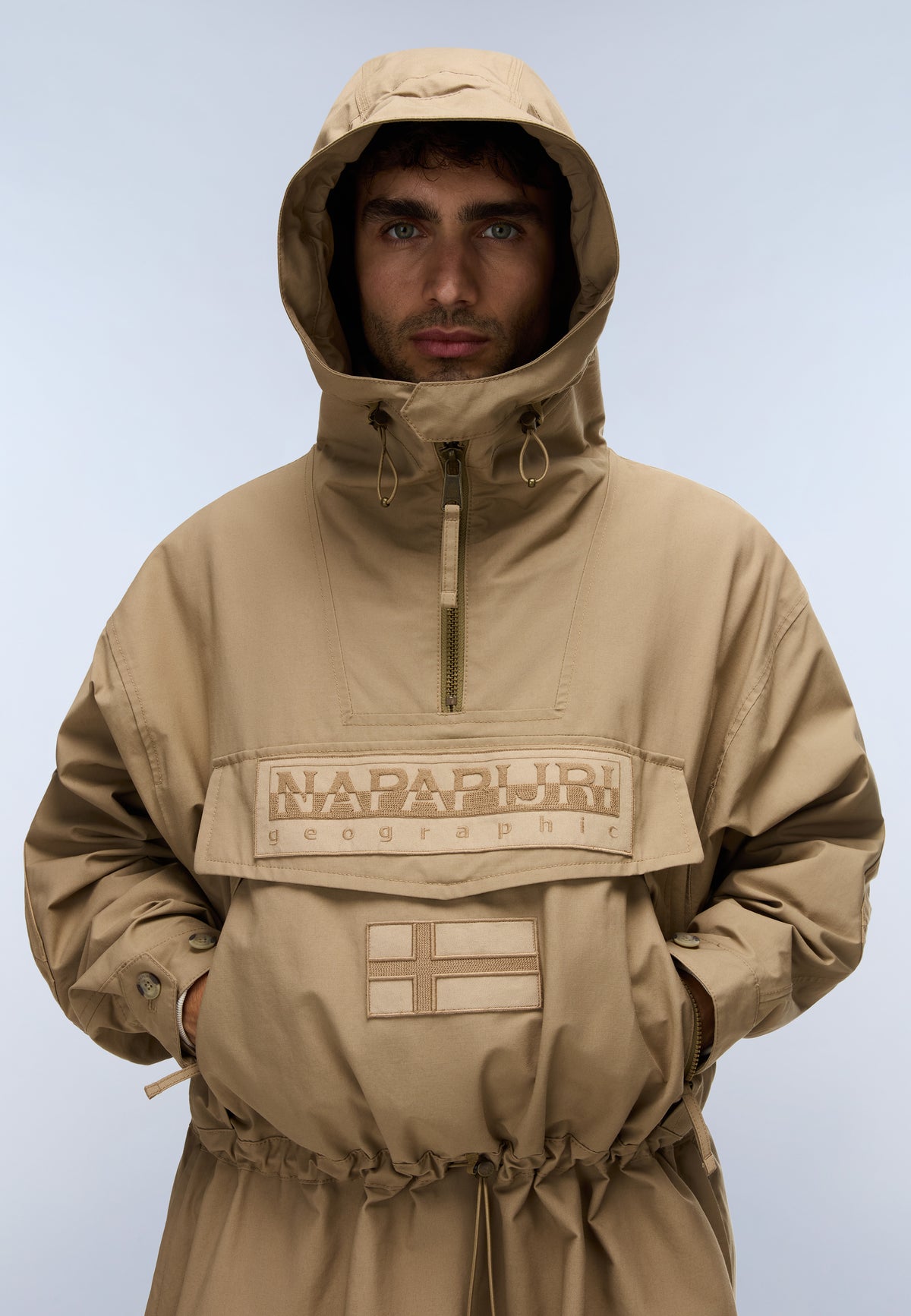 Napapijri Skidoo Cotton Anorak Jacket Beige Petrified Oak Men - 2
