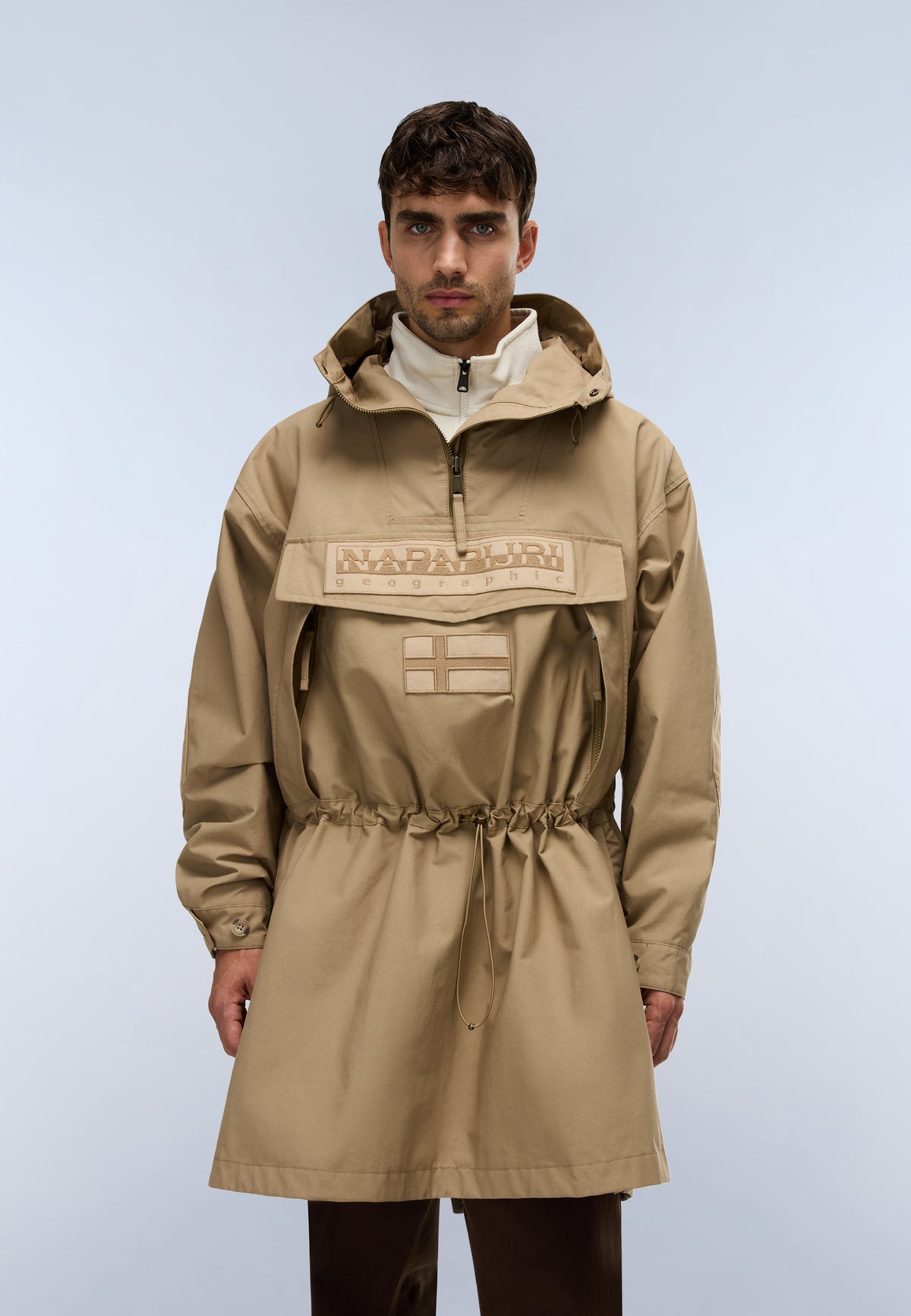Napapijri Skidoo Cotton Anorak Jacket Beige Petrified Oak Men - 5