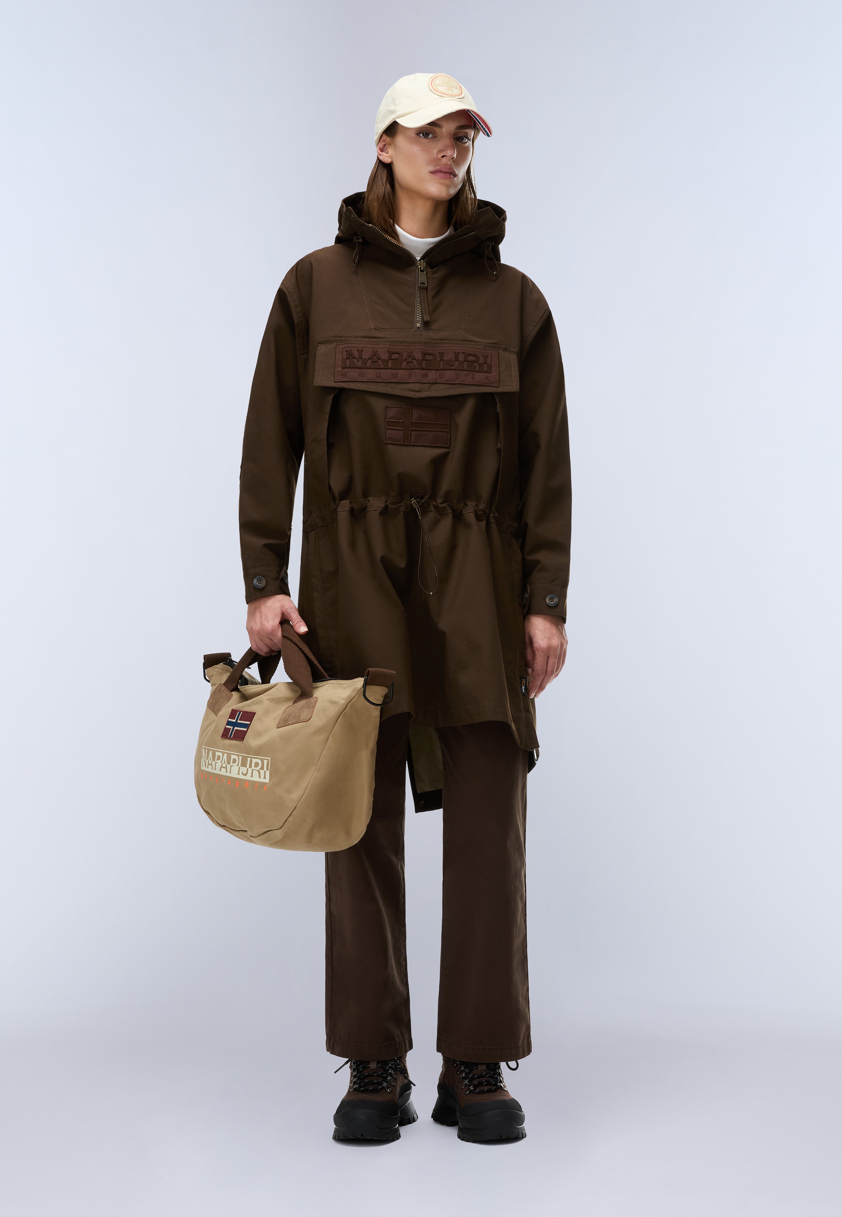 Napapijri Skidoo Cotton Anorak Jacket Men Dark Brown