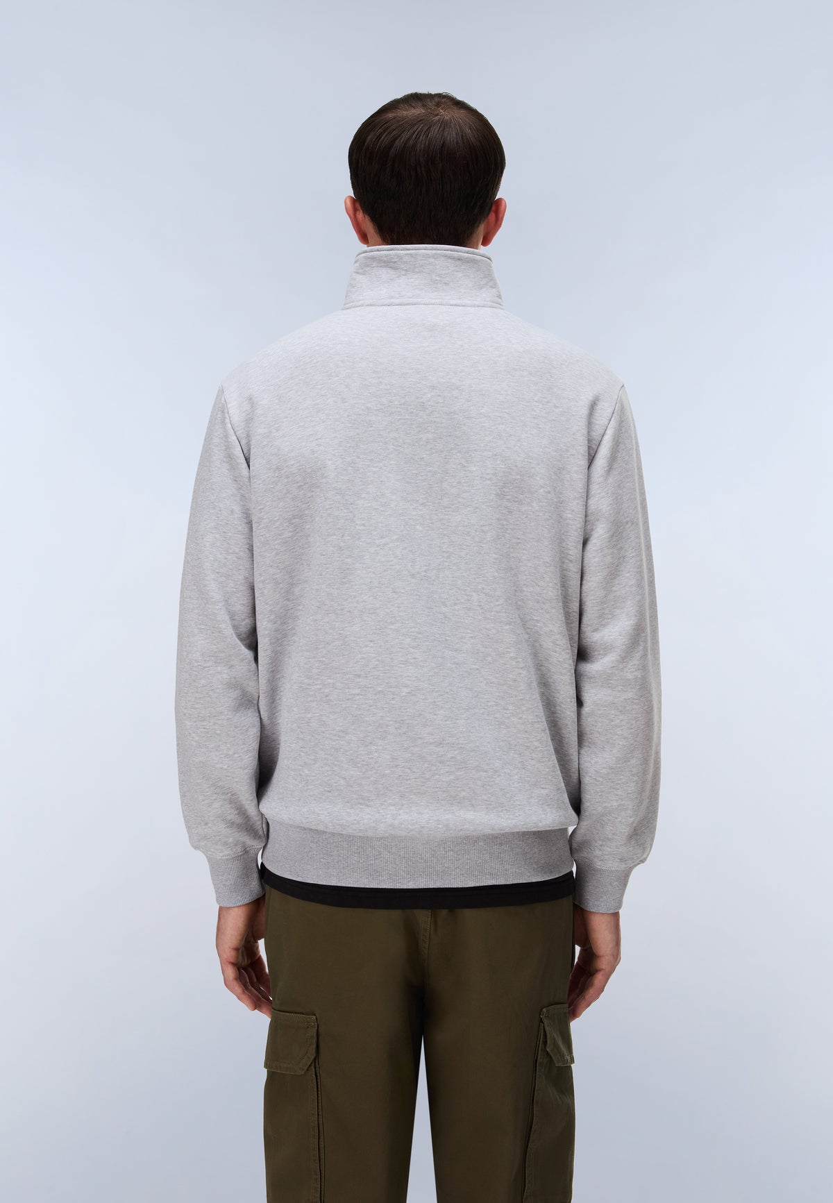 Box Logo Half-Zip Sweatshirt Light Grey - 4