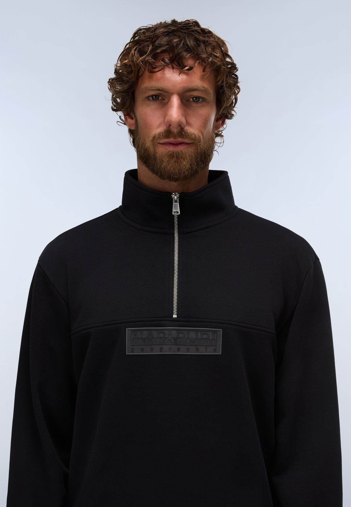Box Logo Half-Zip Sweatshirt Black - 2