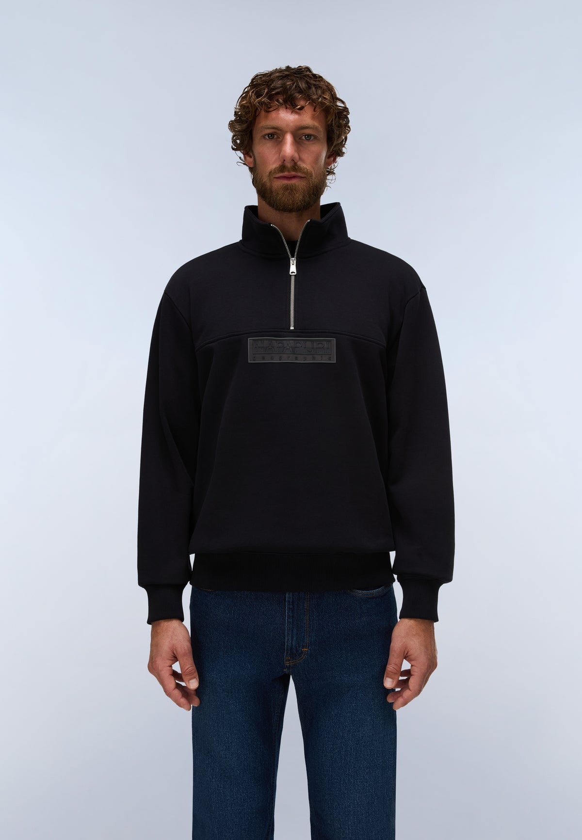 Box Logo Half-Zip Sweatshirt Black - 3