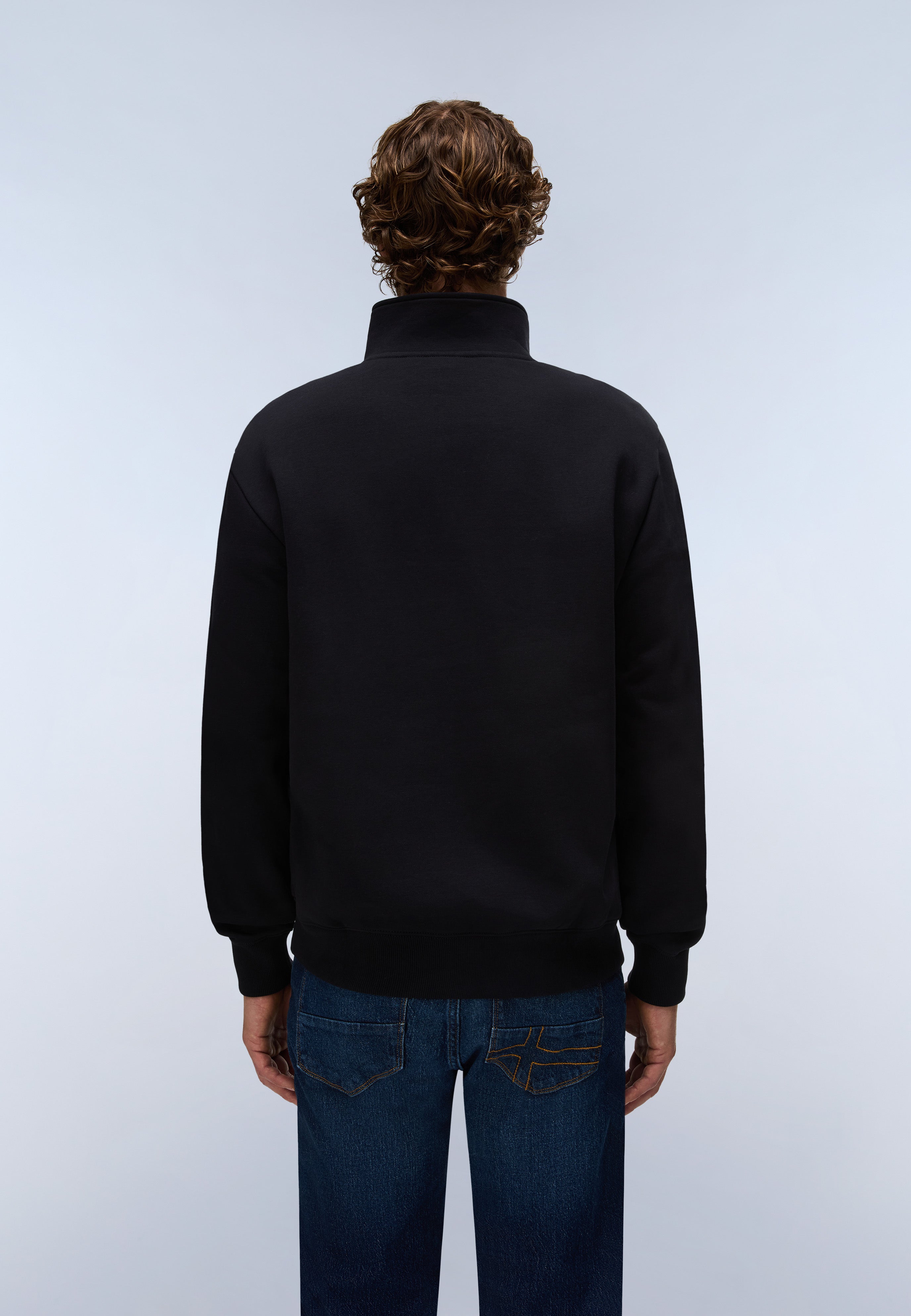 Napapijri Box Logo Half-Zip Sweatshirt Men Black