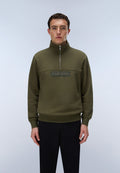 Box Logo Half-Zip Sweatshirt Green Olive Night - 3