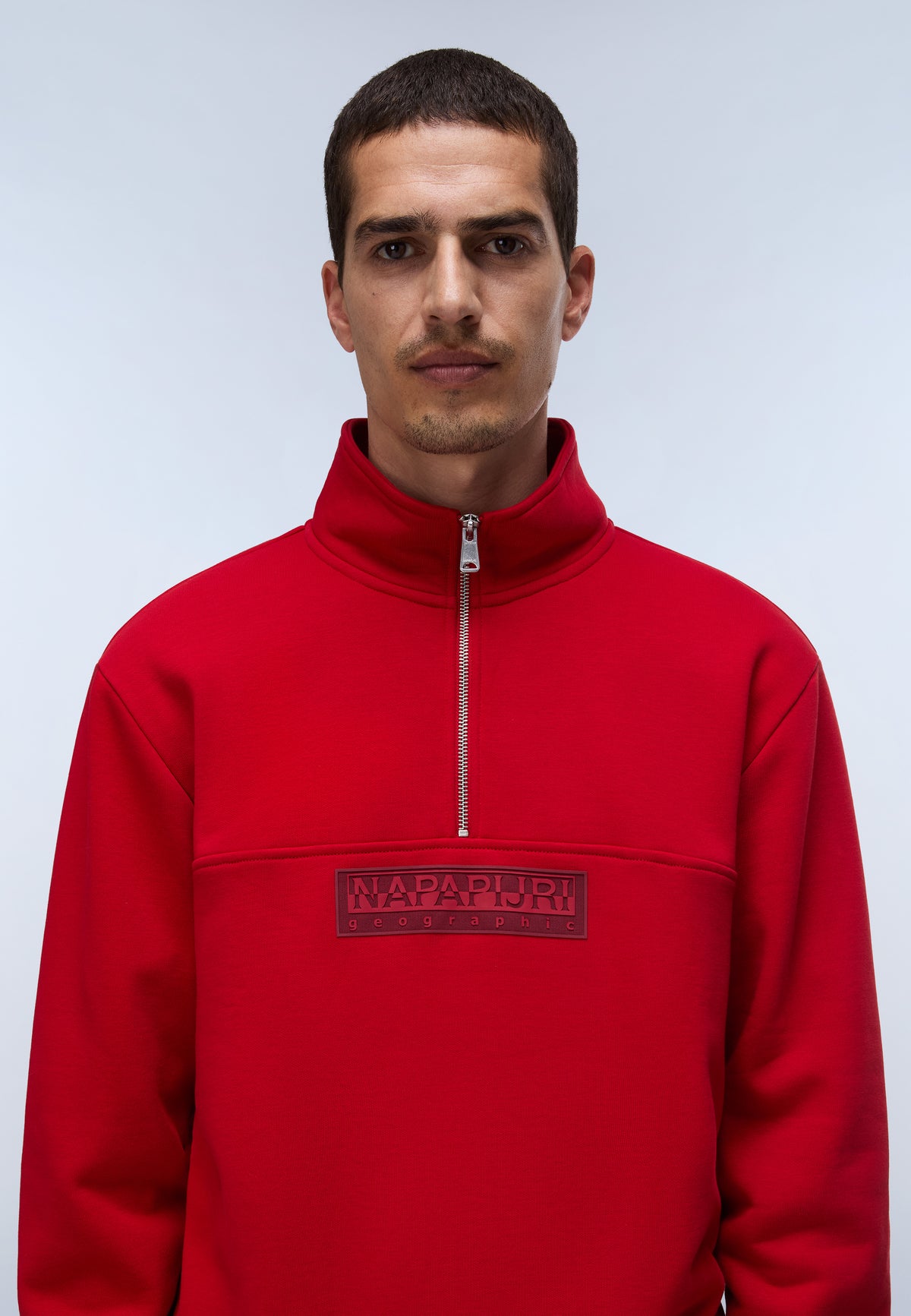 Box Logo Half-Zip Sweatshirt Red - 2