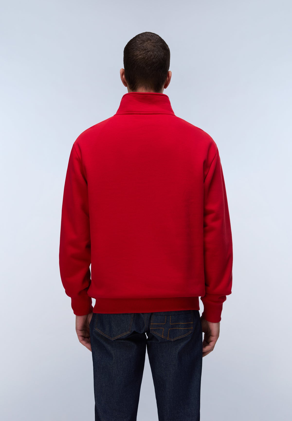 Box Logo Half-Zip Sweatshirt Red - 4