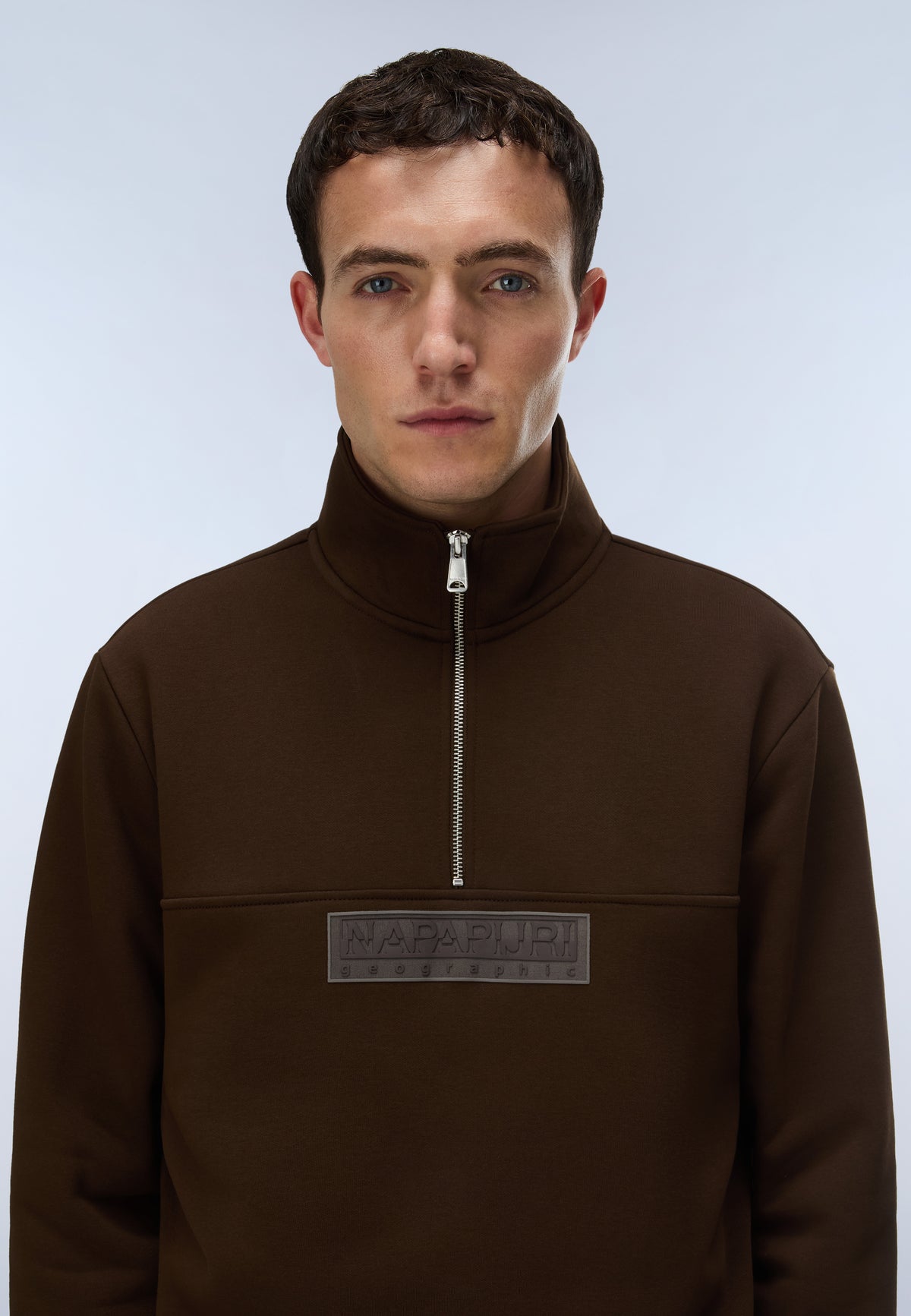 Box Logo Half-Zip Sweatshirt Dark Brown - 2