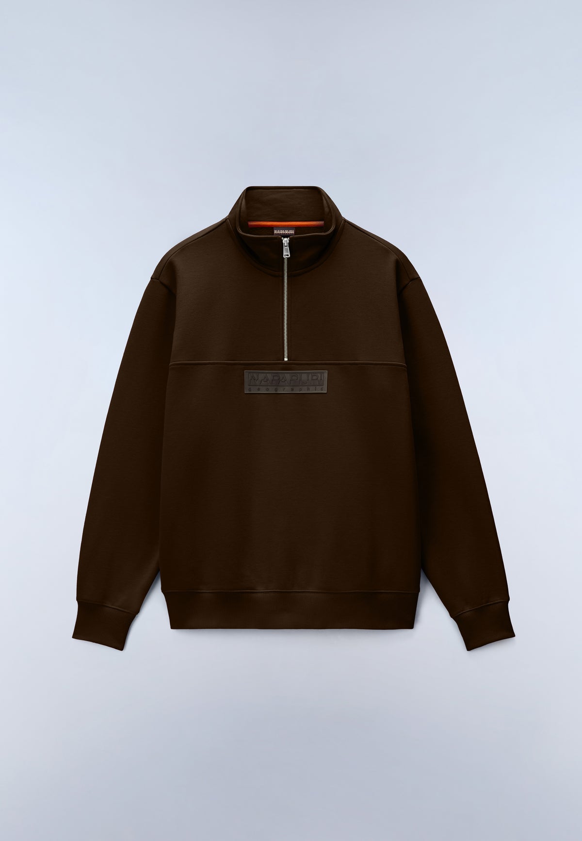 Box Logo Half-Zip Sweatshirt Dark Brown - 1