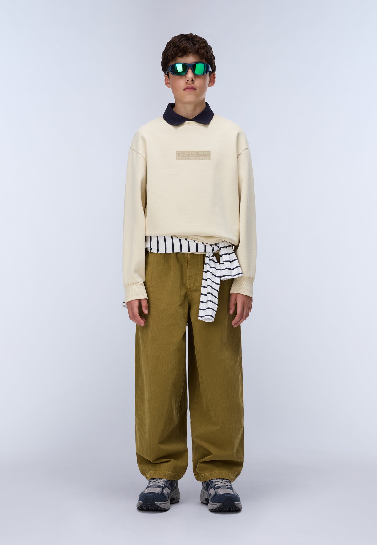 New Box Logo Sweatshirt Beige N5E - 2