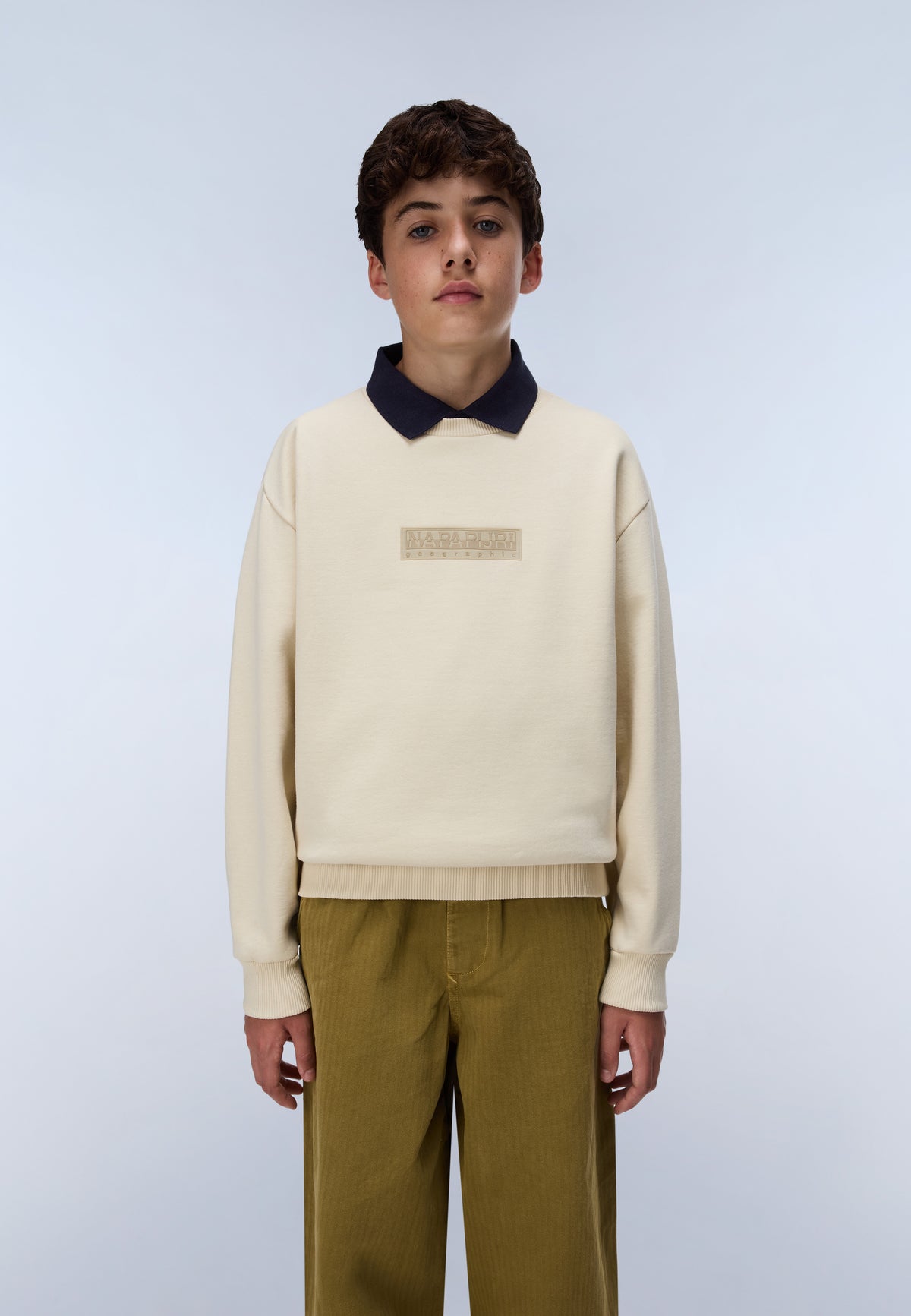 New Box Logo Sweatshirt Beige N5E - 3