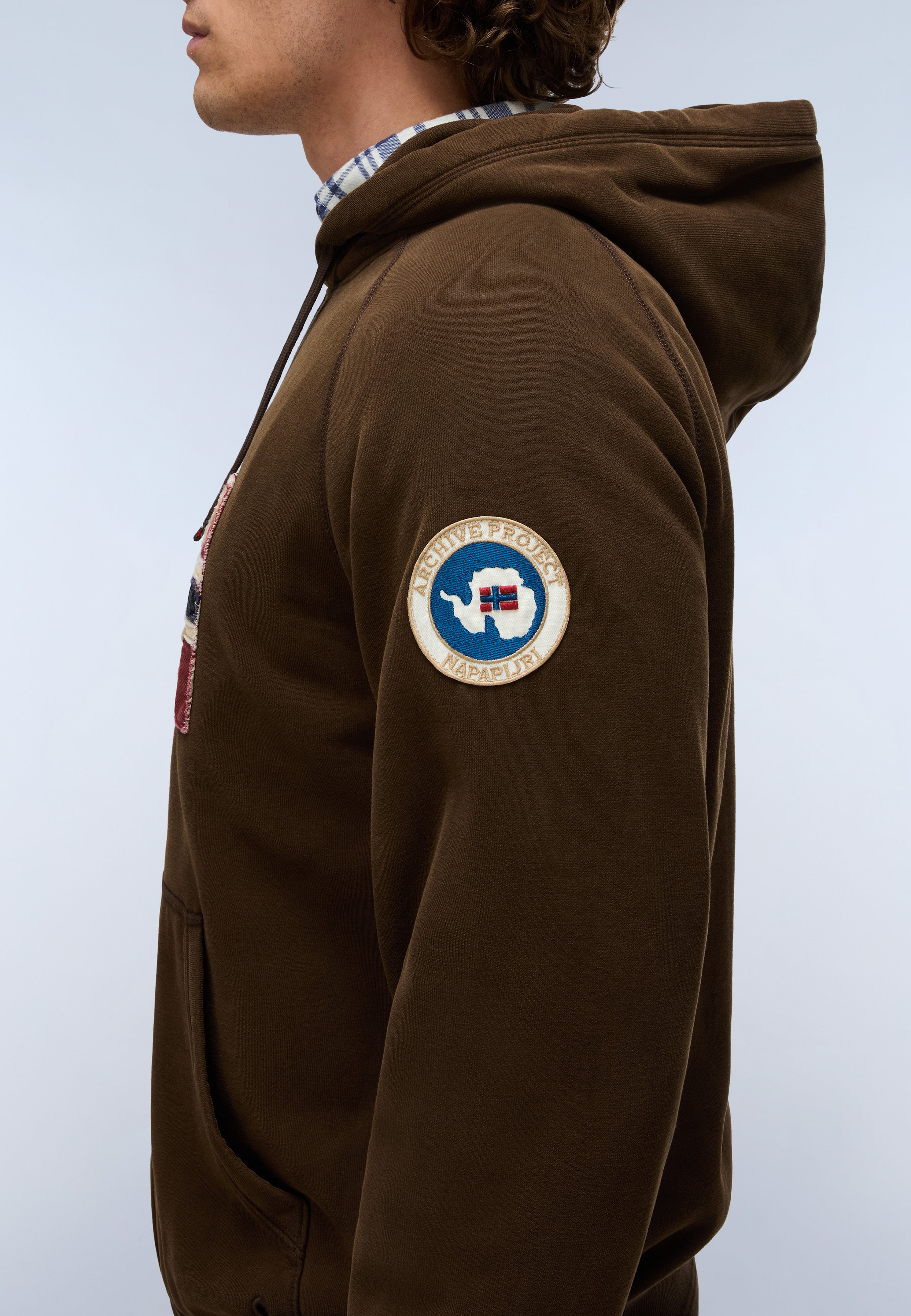 Napapijri Archive Sweat Hoodie Men Dark Brown