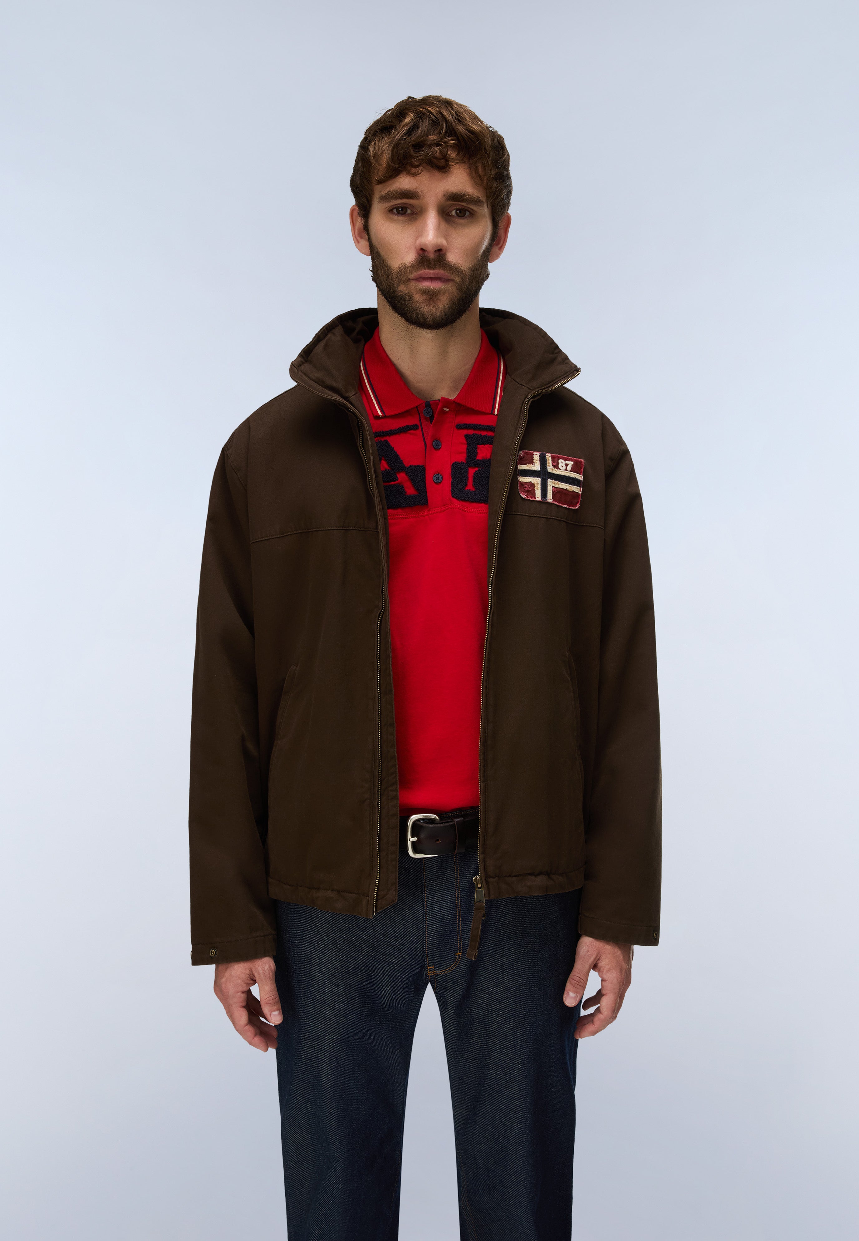 Napapijri Archive Stand Jacket Men Dark Brown