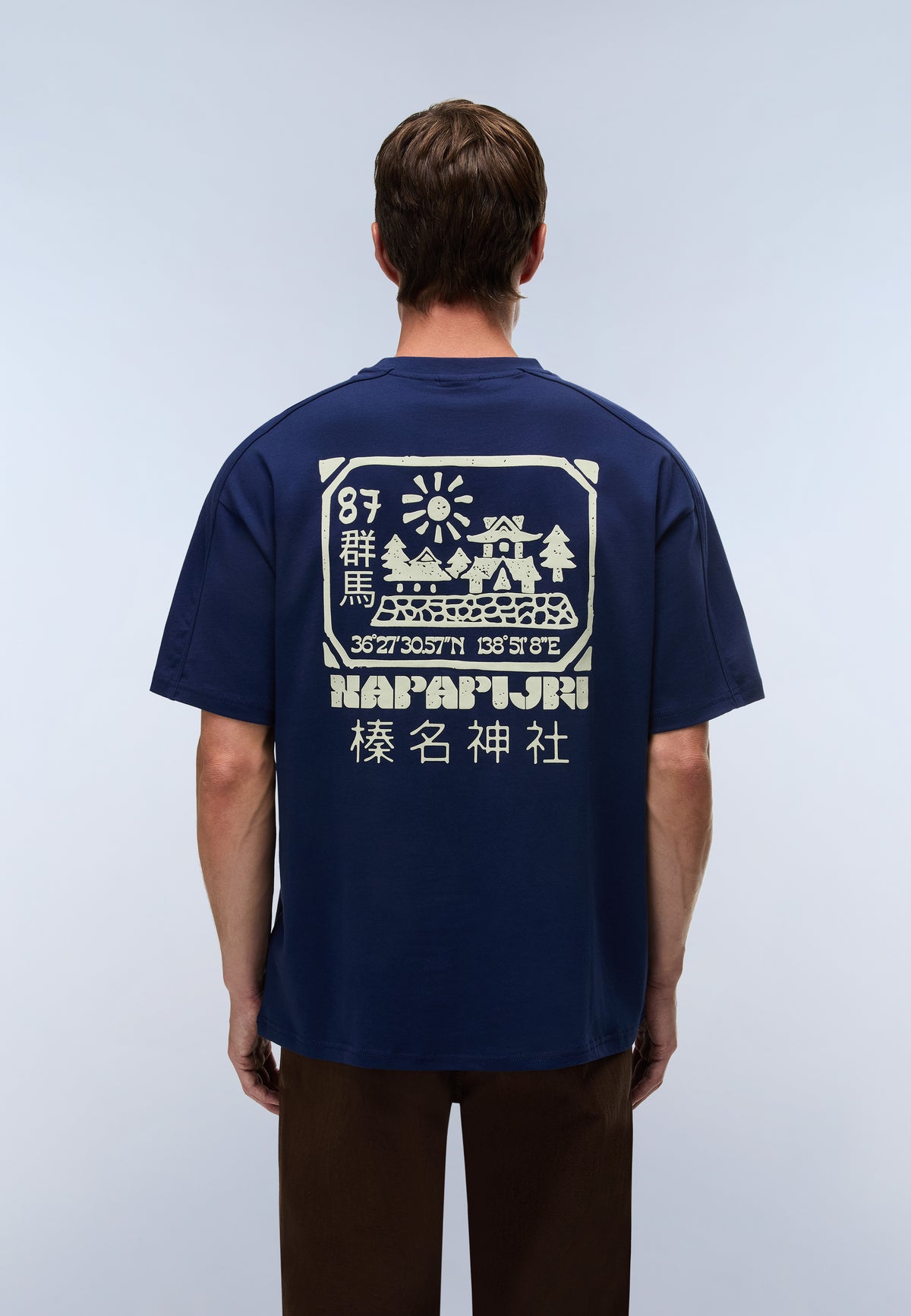 Napapijri Kurzarm-T-Shirt Teza Blau Academy Herren - 5
