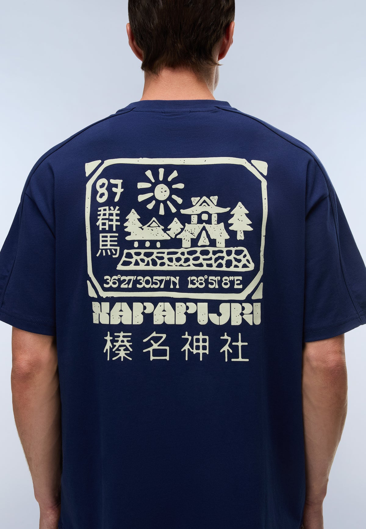 Napapijri Kurzarm-T-Shirt Teza Blau Academy Herren - 6