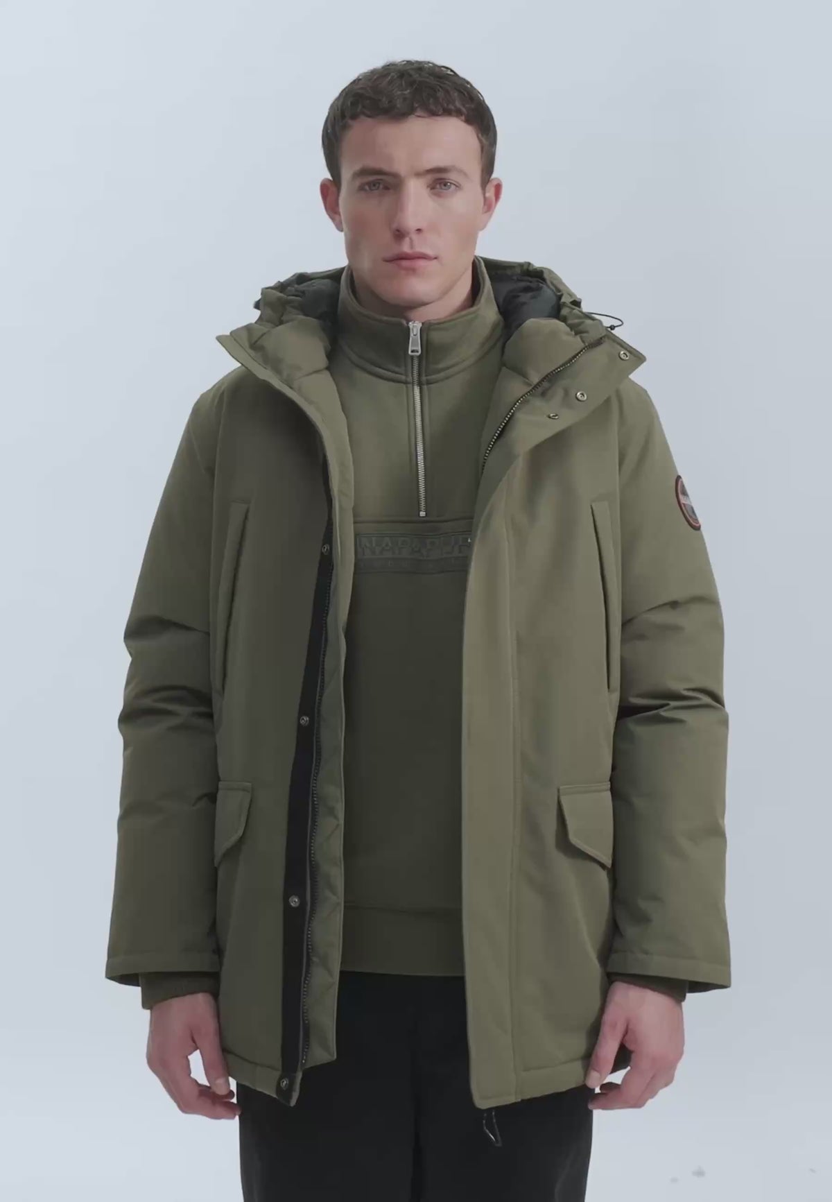 Napapijri Cornier Parka Jacket Men Green Olive Night